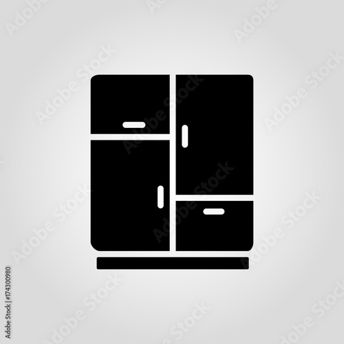 Isolated flat wardrobe or locker vector icon