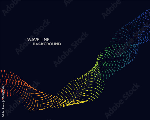 Elegant abstract vector spectrum rainbow gradient wave dot line futuristic style background