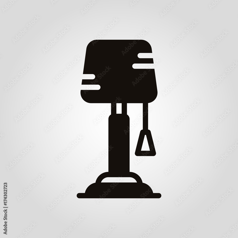 Table or desk lamp on gray background.Furniture icons, element of interior.Modern interior.Vector Isolated flat Lamp.