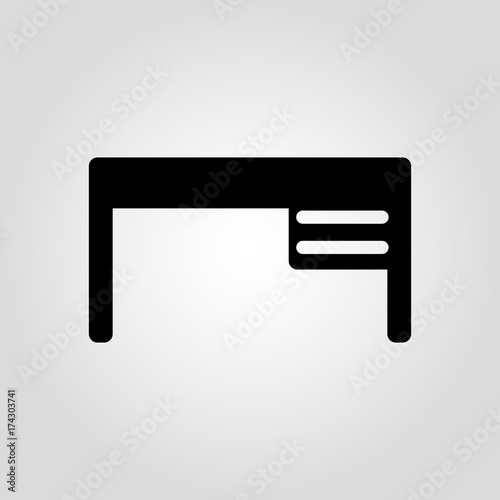 Worktable desk or writing table isolated flat vector icon