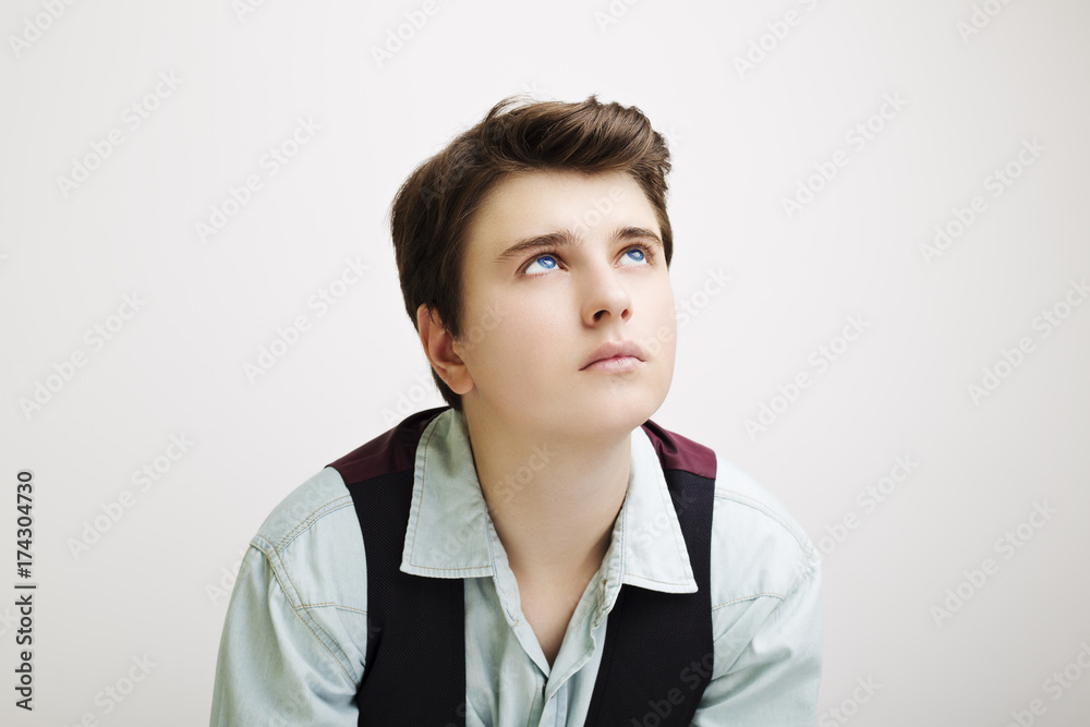 Stylish handsome young man posing on white background Stylish handsome young man posing on white background
