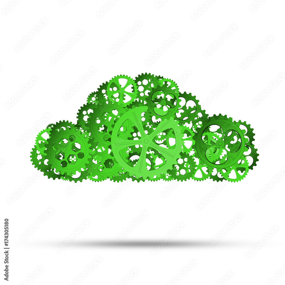 Mechanisms as symbol of wireless connection and interaction presented on white background Mechanisms as symbol of wireless connection and interaction presented on white background
