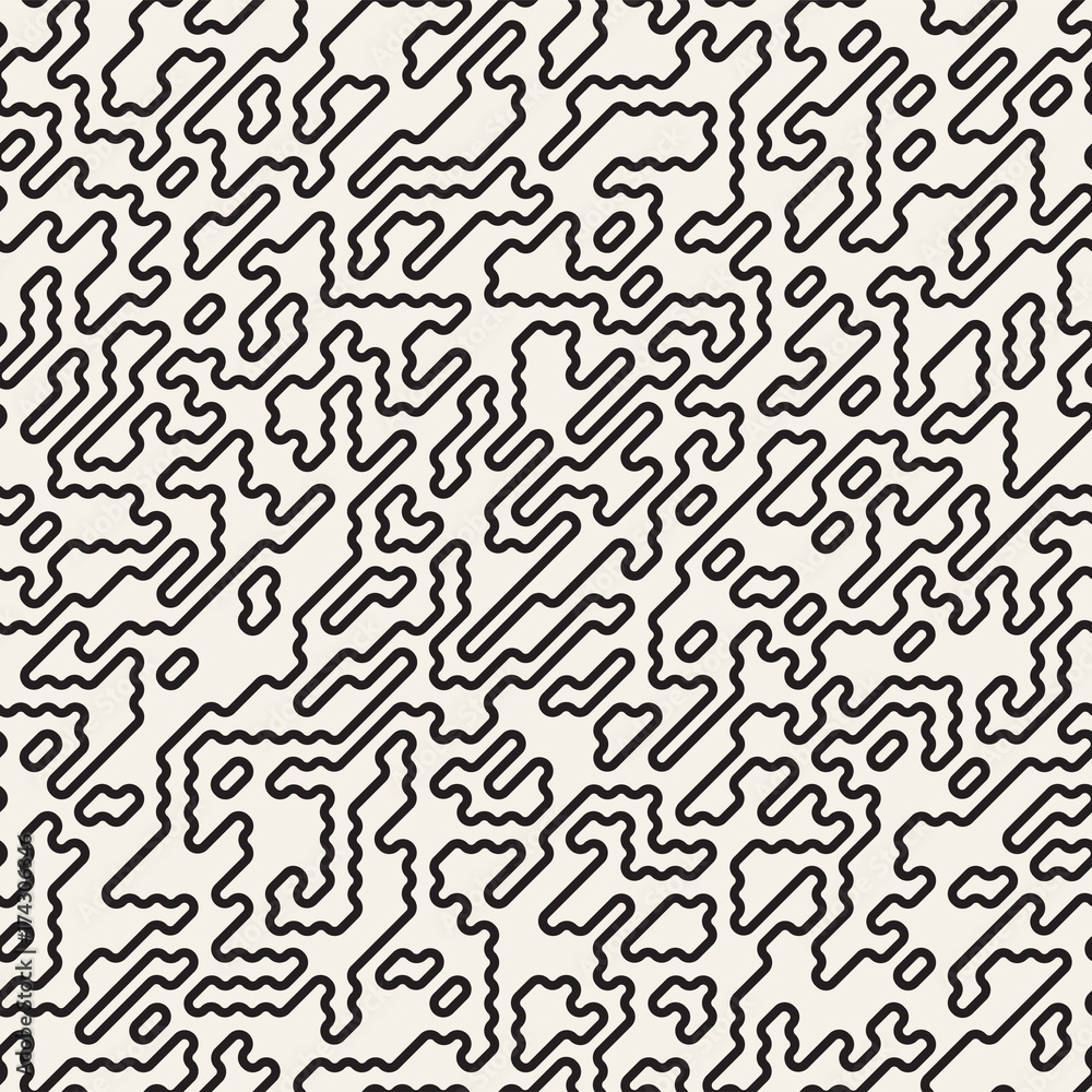 Vector Seamless Irregular Lines Grid Pattern. Trendy Monochrome Texture. Abstract Geometric Background Design Vector Seamless Irregular Lines Grid Pattern. Trendy Monochrome Texture. Abstract Geometric Background Design