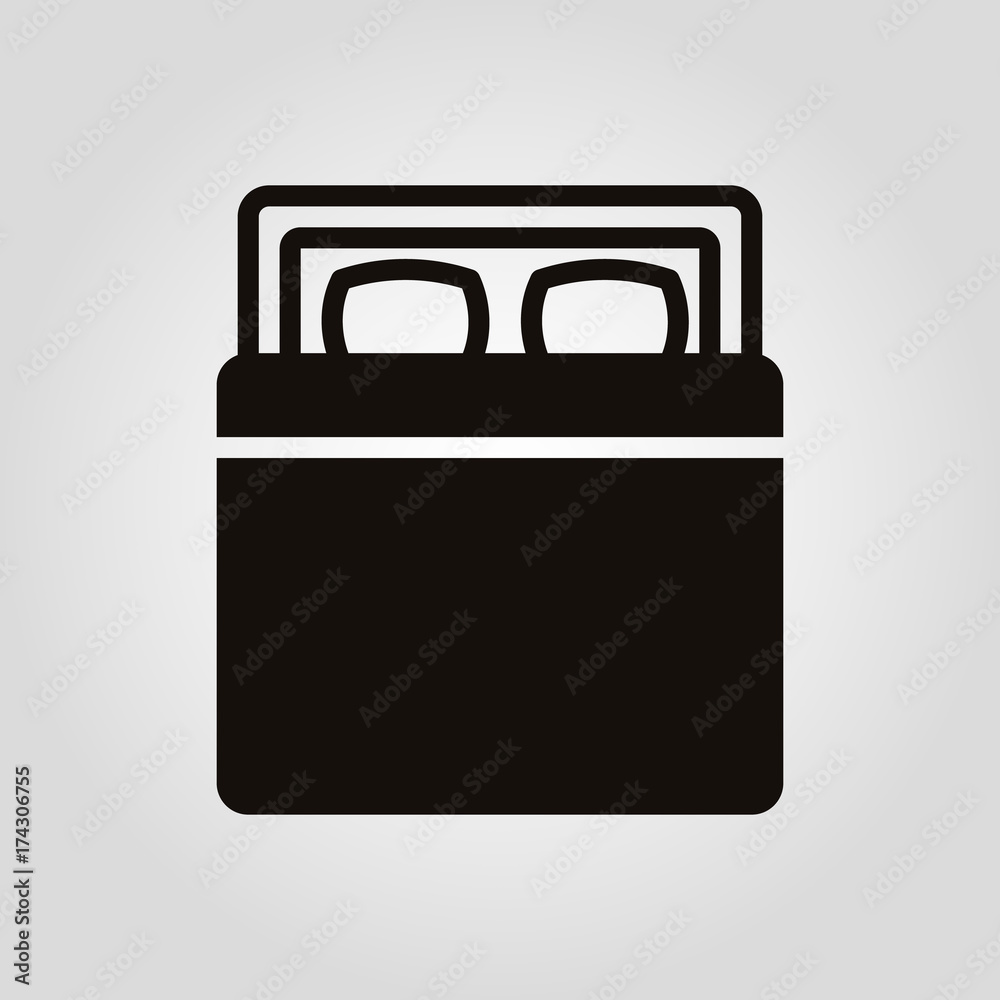 Furniture bed isolated flat vector icon Furniture bed isolated flat vector icon