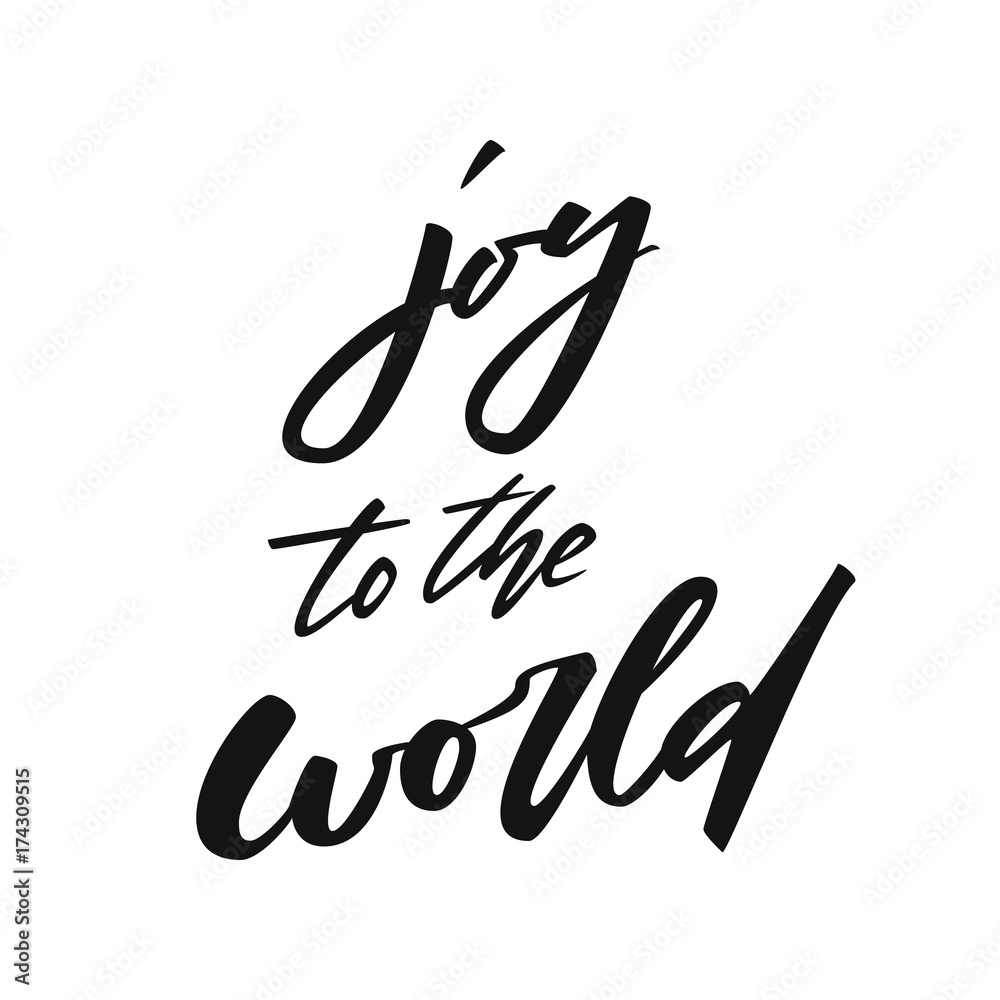 Joy to the world. Christmas and New Year holiday calligraphy phrase isolated on the background. Brush ink typography for photo overlays, t-shirt, flyer, poster design. Joy to the world. Christmas and New Year holiday calligraphy phrase isolated on the background. Brush ink typography for photo overlays, t-shirt, flyer, poster design.