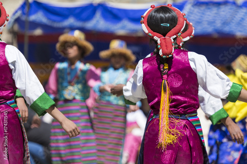 Unidentified artists in Ladakhi costumes at the Ladakh Festival, Leh, India. photo