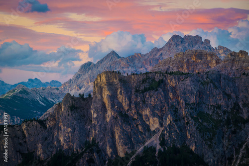 sunset at the Dolomites Alps.Italy © Pavel Timofeev