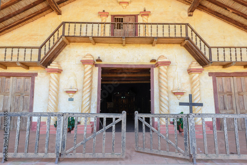 Facade of the Jesuit Mission church in Santa Ana, Bolivia photo