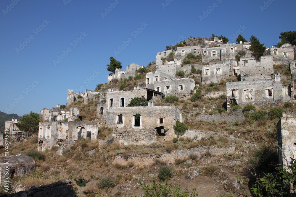 Ruined hill village in Turkey
