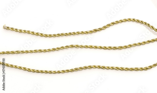 golden string, isolated on white