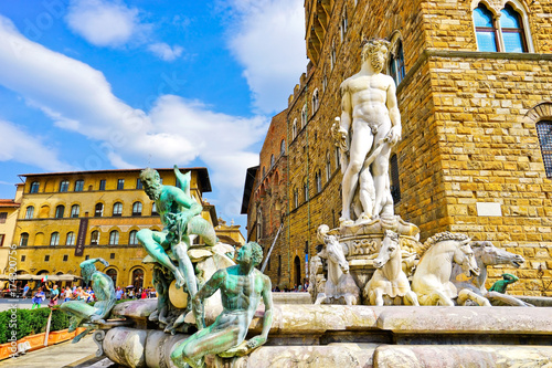 View of the Palazzo Vecchio on the Piazza della Signoria in Florence photo