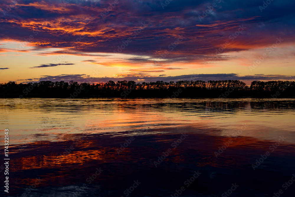 Sunset and river