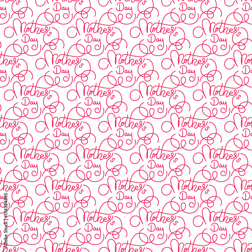 Seamless pattern with hand lettering Mother's Day. Template for a banner, poster, flyer, invitation Seamless pattern with hand lettering Mother's Day. Template for a banner, poster, flyer, invitation