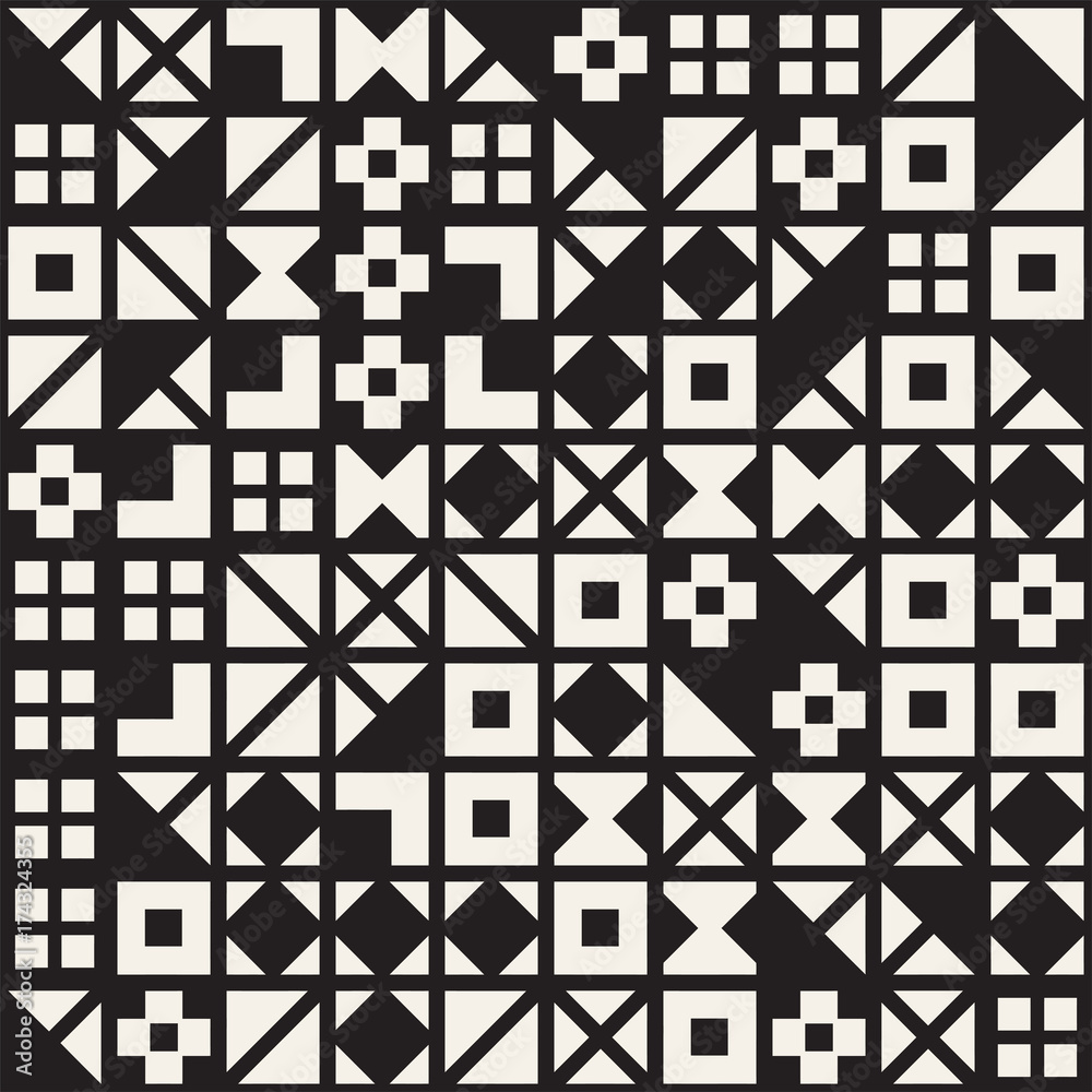Vector random shapes seamless pattern. Modern stylish irregular texture. Repeating tiles with geometric minimalistic elements. Vector random shapes seamless pattern. Modern stylish irregular texture. Repeating tiles with geometric minimalistic elements.