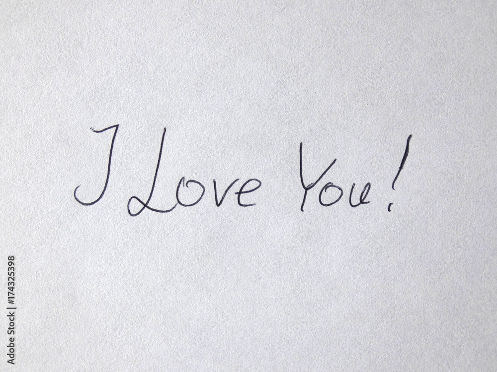 I Love You Handwritten On Paper