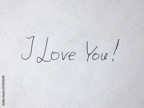 I Love You Handwritten On Paper