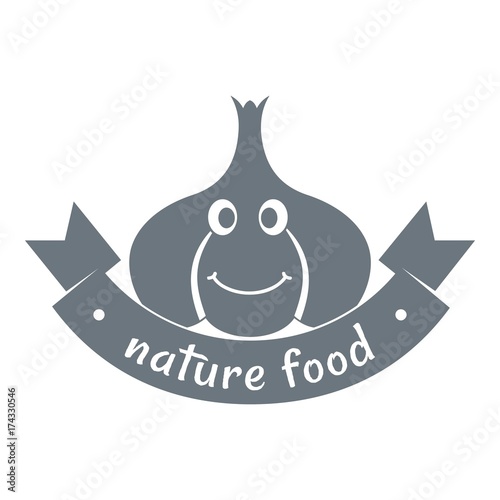 Garlic logo, simple gray style