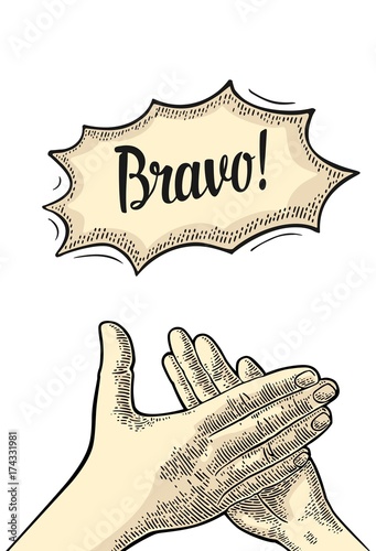 Man clapping hands, applause sign.