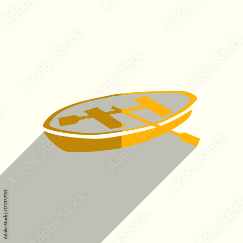Sea transport flat icons with of shadow. Vector illustration