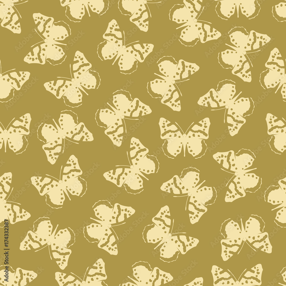 Butterfly vector illustration on a seamless pattern background Butterfly vector illustration on a seamless pattern background
