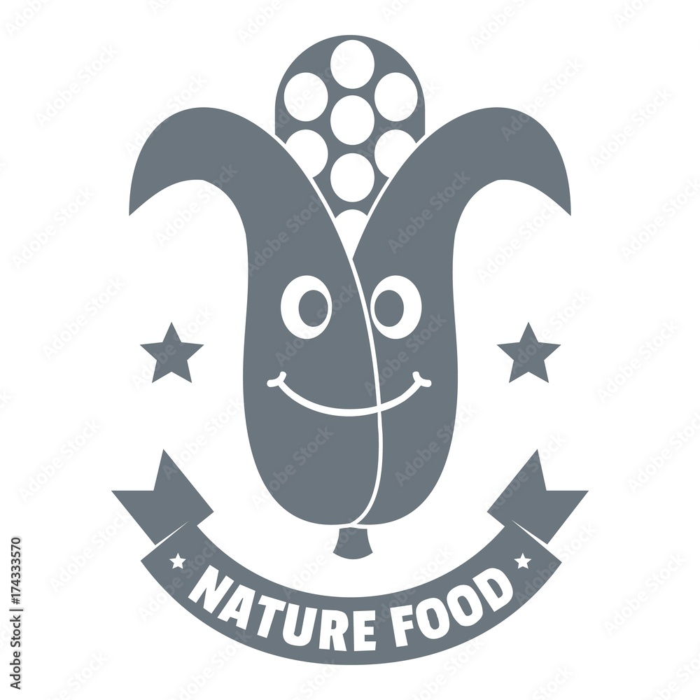 Fototapeta premium Corn logo, simple gray style