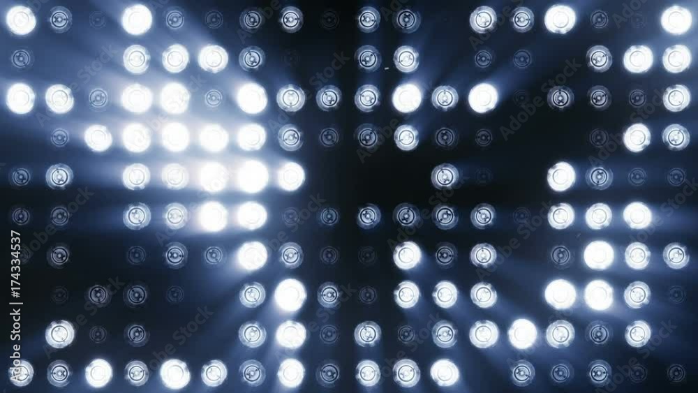 Bright floodlights flashing