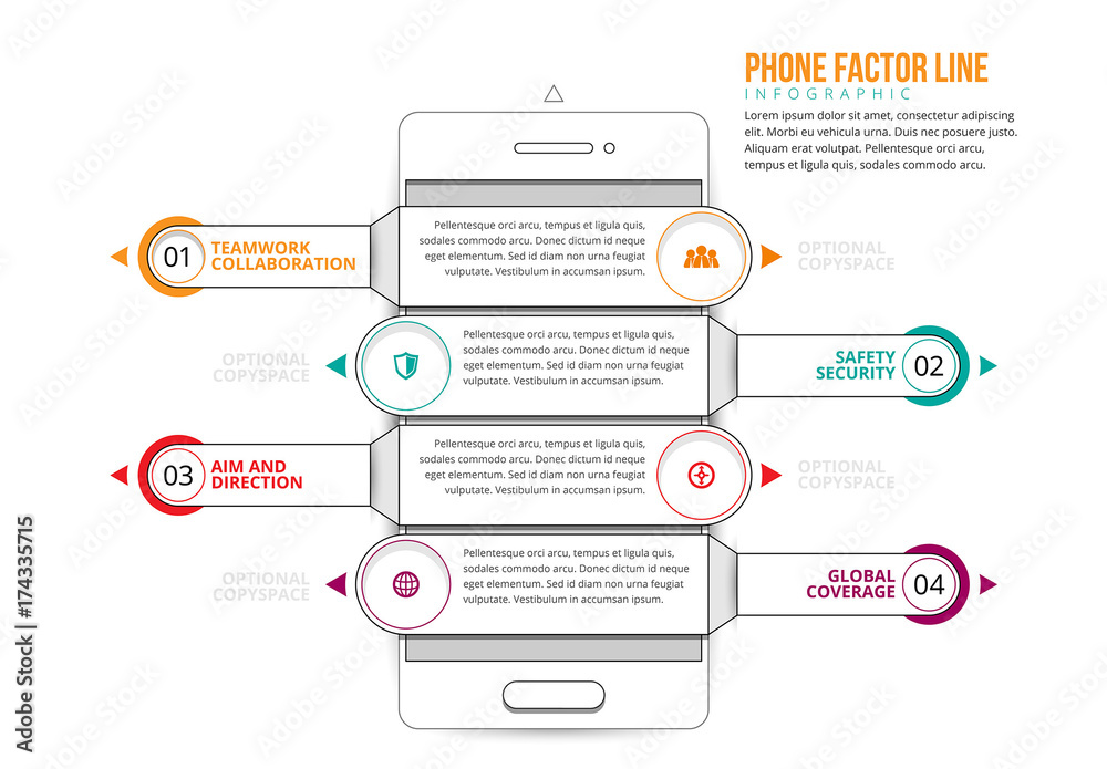 Mobile Phone Factor Line infographic Stock Template Adobe Stock