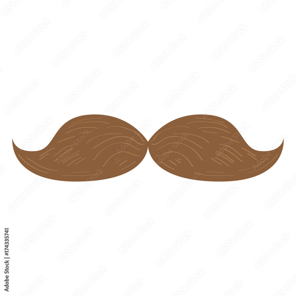 Obraz premium Isolated mustache on a white background, Vector illustration