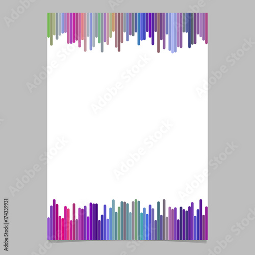 Abstract page template design from vertical stripes - vector brochure illustration with white background