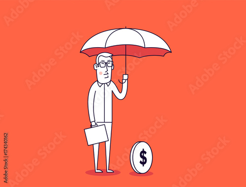 Businessman protects money