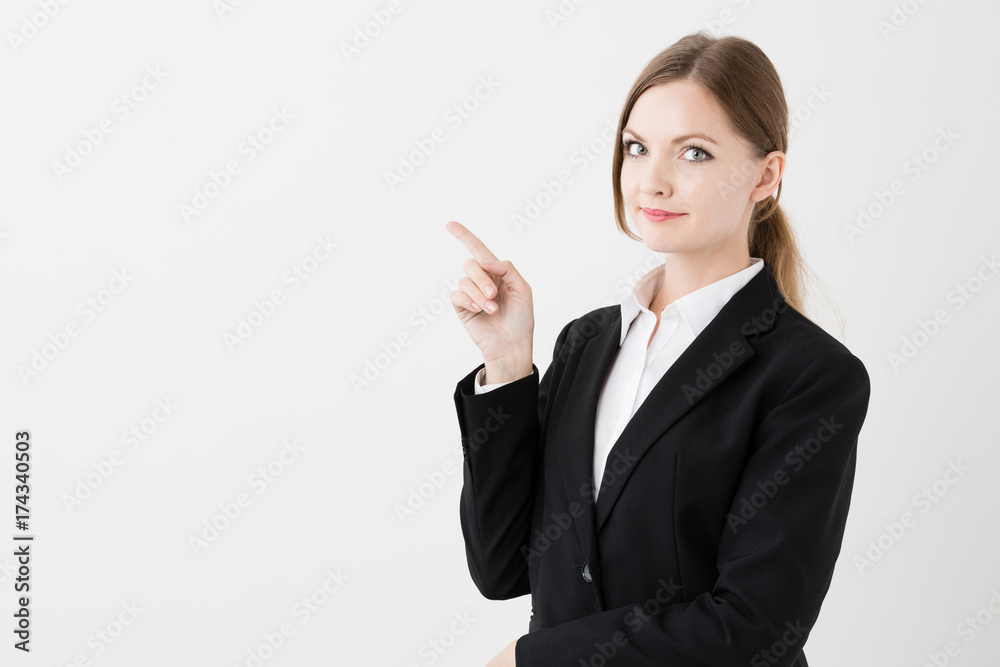 portrait if young businesswoman isolated on white background portrait if young businesswoman isolated on white background