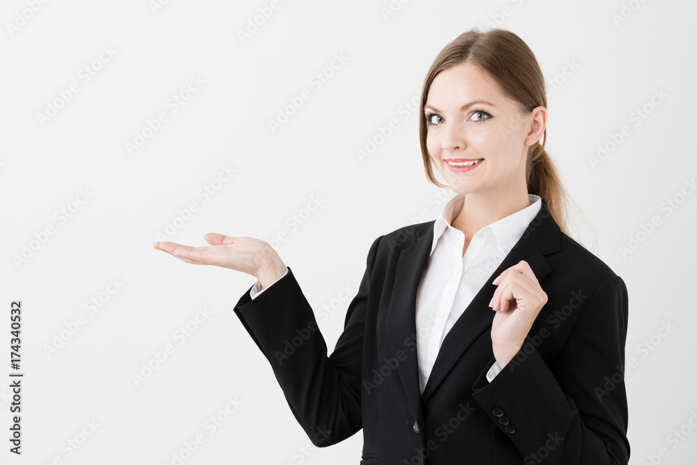 portrait if young businesswoman isolated on white background portrait if young businesswoman isolated on white background