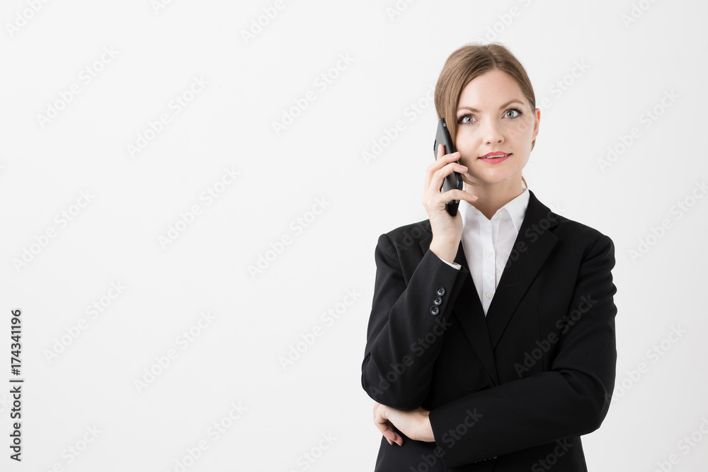portrait if young businesswoman isolated on white background portrait if young businesswoman isolated on white background
