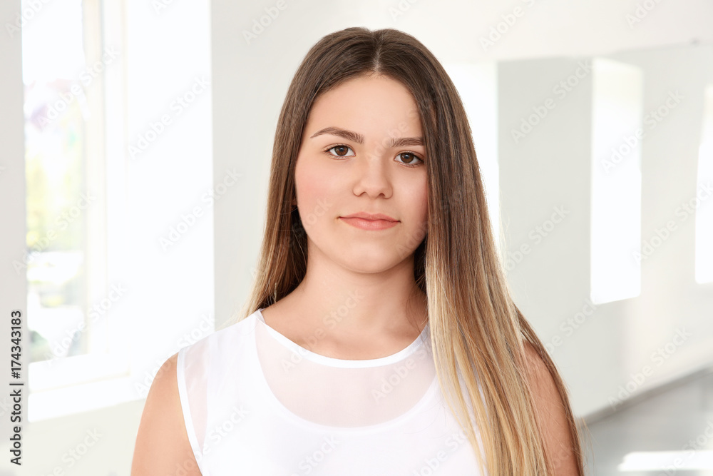 Beautiful young dancer in studio Beautiful young dancer in studio