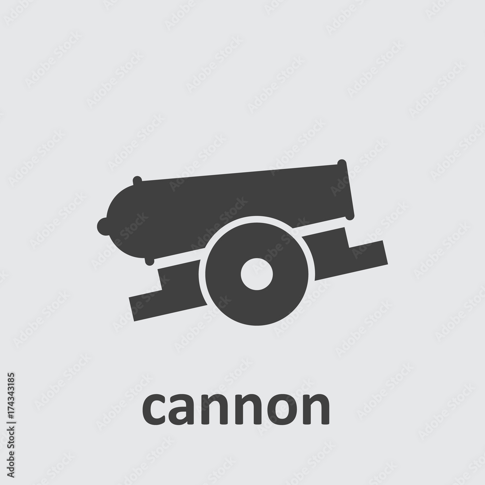 Cannon, war, weapon icon vector image. Cannon, war, weapon icon vector image.