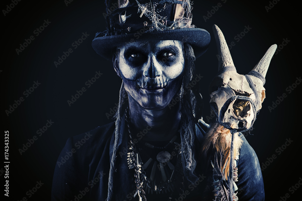 skull makeup male Photo | Adobe Stock
