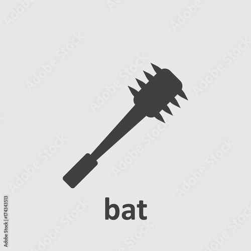 Spiked cudgel club weapon flat icon