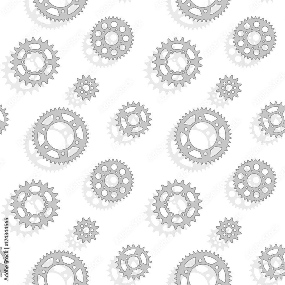 Gears and sprockets seamless pattern Gears and sprockets seamless pattern