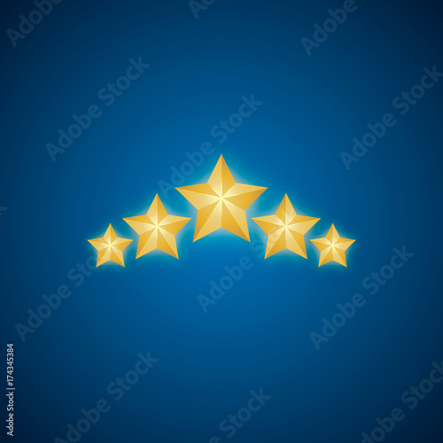 Golden Star vector. Christmas Stars. Isolated badge for website or app - stock infographics