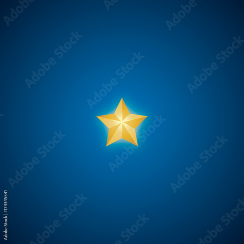 Golden Star vector. Christmas Stars. Isolated badge for website or app - stock infographics