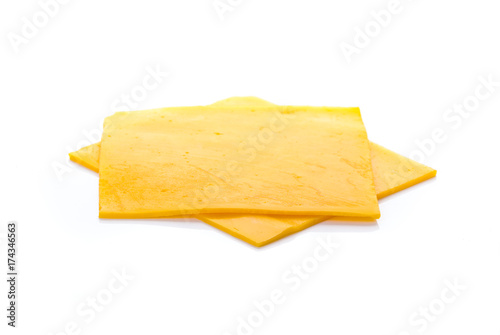 cheddar cheese on white background