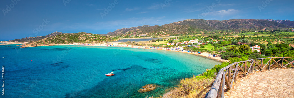 Sa Colonia beach, Chia resort, Sardinia, Italy.