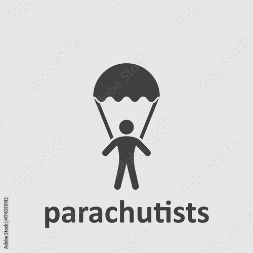 Military parachutists icon vector