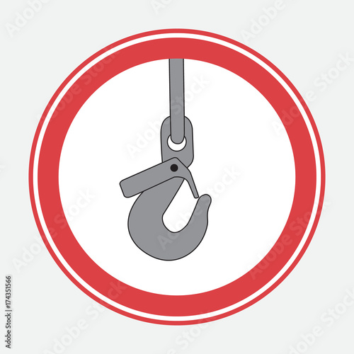 Warning sign with a hook