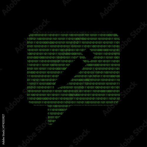 Hacker - 101011010 Icon - Sprechblase mit Stift