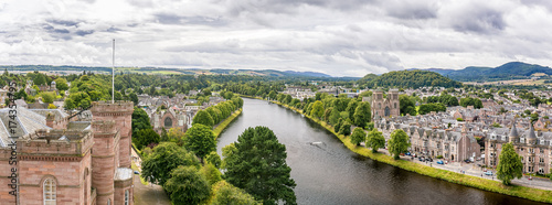 Fényképezés Inverness at cloudy weather in summer, Scotland