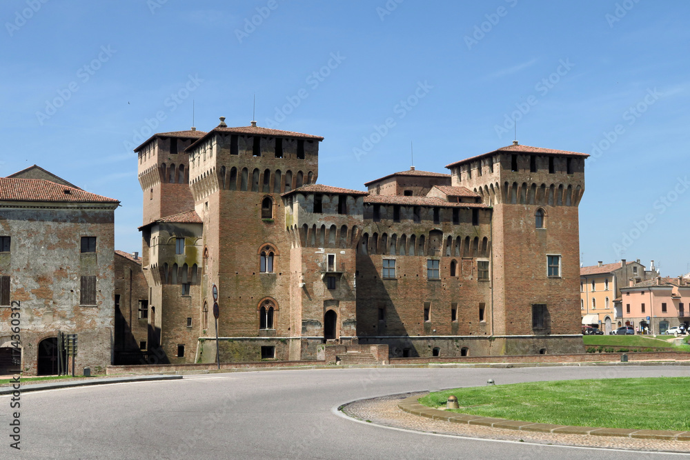 The northeast corner of city castle defenses in Mantova, Northern Italy outside of Verona
