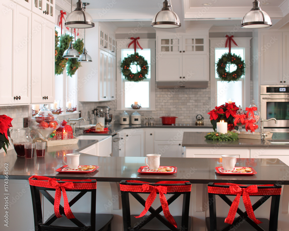 Kitchen decorated for Christmas Kitchen decorated for Christmas
