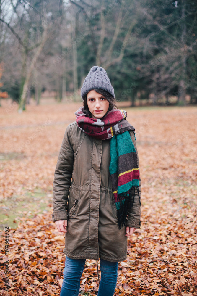 Portrait of a beautiful woman in the forest Portrait of a beautiful woman in the forest