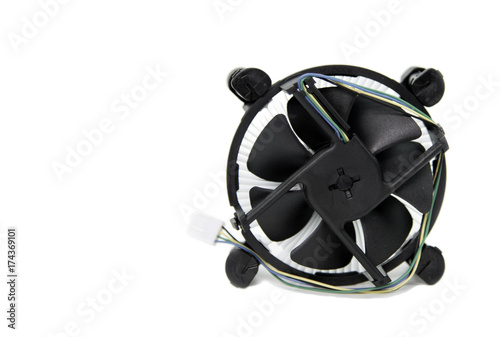 CPU cooling fan isolated on white background
